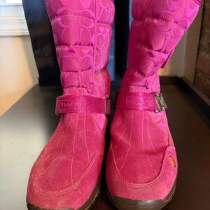 Pink Coach Winter Boots